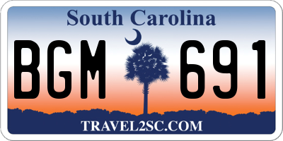 SC license plate BGM691