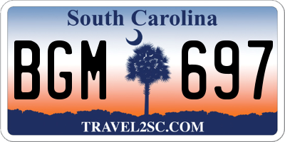 SC license plate BGM697
