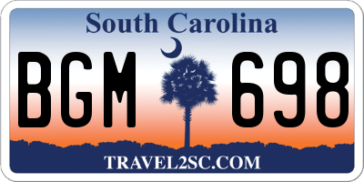 SC license plate BGM698