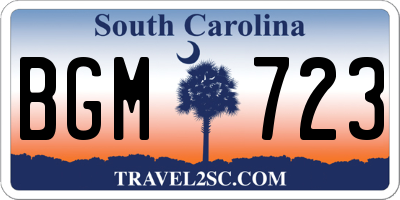 SC license plate BGM723