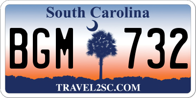 SC license plate BGM732