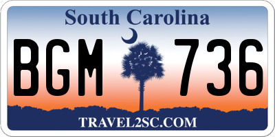 SC license plate BGM736