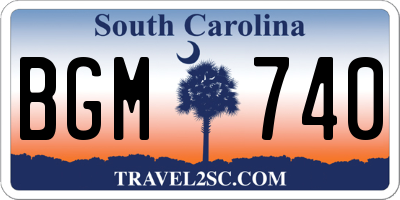 SC license plate BGM740