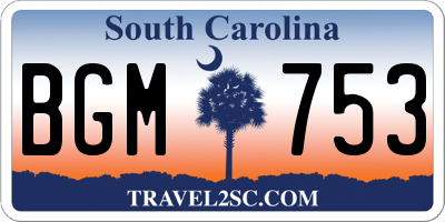 SC license plate BGM753