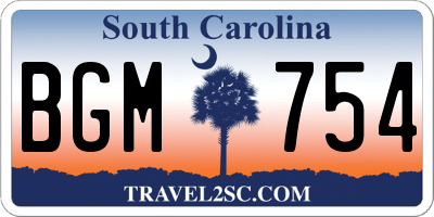SC license plate BGM754