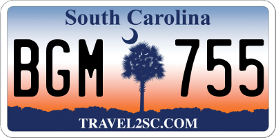 SC license plate BGM755