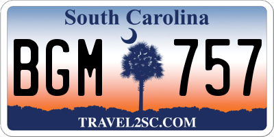 SC license plate BGM757