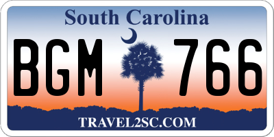 SC license plate BGM766