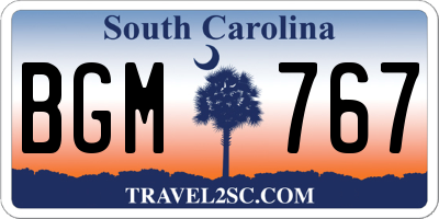SC license plate BGM767