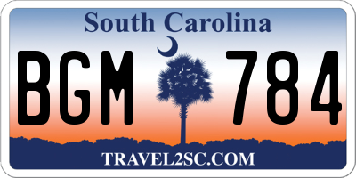 SC license plate BGM784