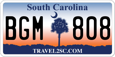 SC license plate BGM808