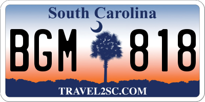 SC license plate BGM818