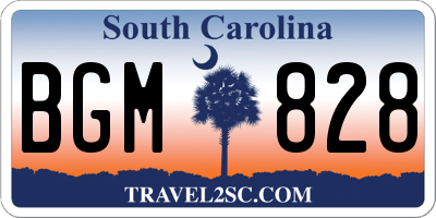SC license plate BGM828