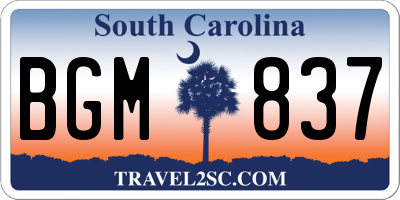 SC license plate BGM837