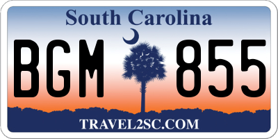 SC license plate BGM855