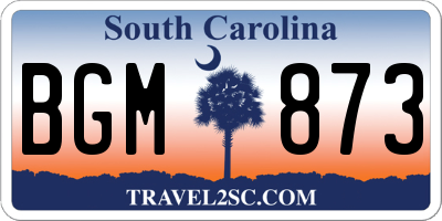 SC license plate BGM873