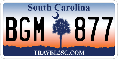 SC license plate BGM877
