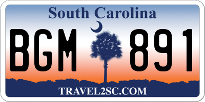 SC license plate BGM891