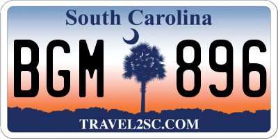 SC license plate BGM896