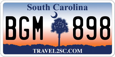 SC license plate BGM898