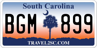 SC license plate BGM899
