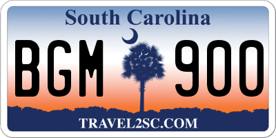 SC license plate BGM900