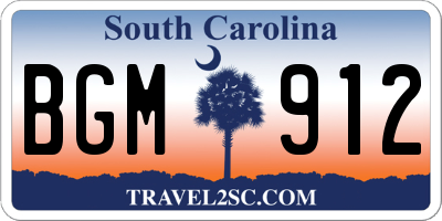 SC license plate BGM912