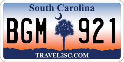 SC license plate BGM921