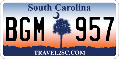 SC license plate BGM957