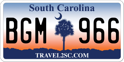SC license plate BGM966