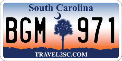 SC license plate BGM971