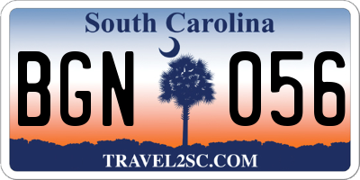 SC license plate BGN056