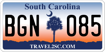 SC license plate BGN085