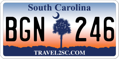 SC license plate BGN246