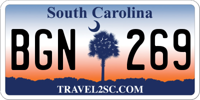 SC license plate BGN269