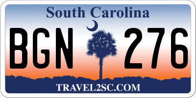 SC license plate BGN276