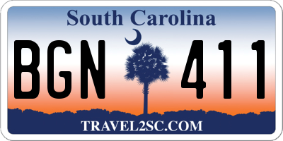 SC license plate BGN411