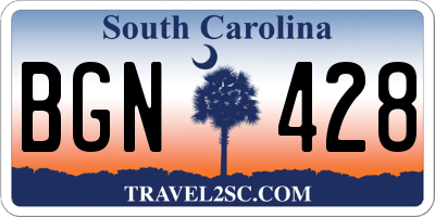 SC license plate BGN428