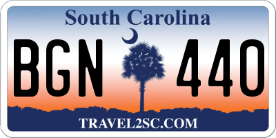 SC license plate BGN440