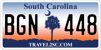 SC license plate BGN448