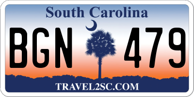 SC license plate BGN479
