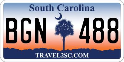 SC license plate BGN488