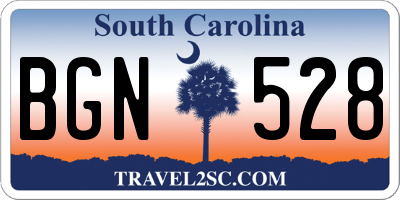 SC license plate BGN528