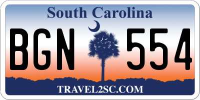 SC license plate BGN554