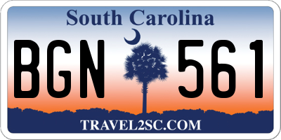 SC license plate BGN561