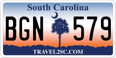 SC license plate BGN579