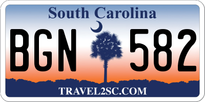 SC license plate BGN582