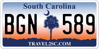 SC license plate BGN589