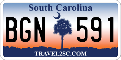 SC license plate BGN591