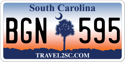 SC license plate BGN595